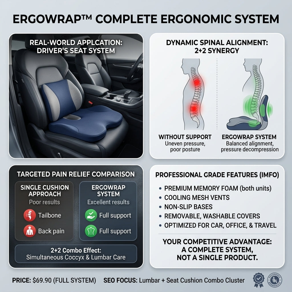 SpineSync™Lumbar + Seat Cushion Combo