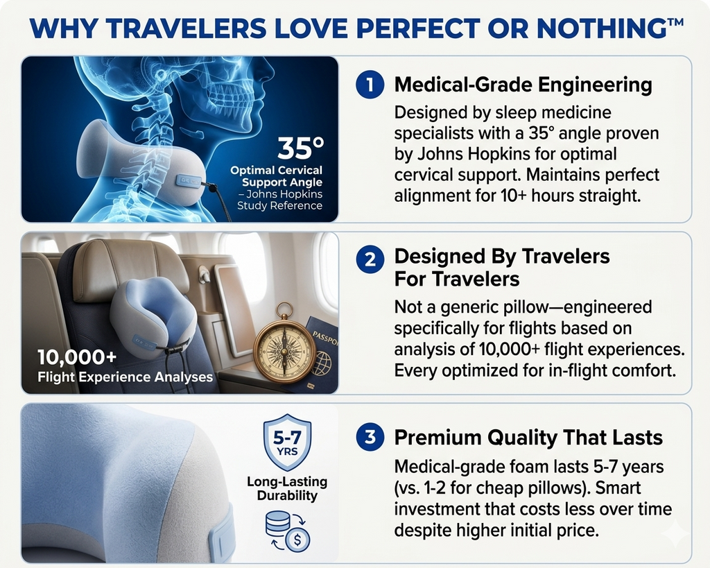 Perfect or Nothing™ Premium Travel Neck Pillow