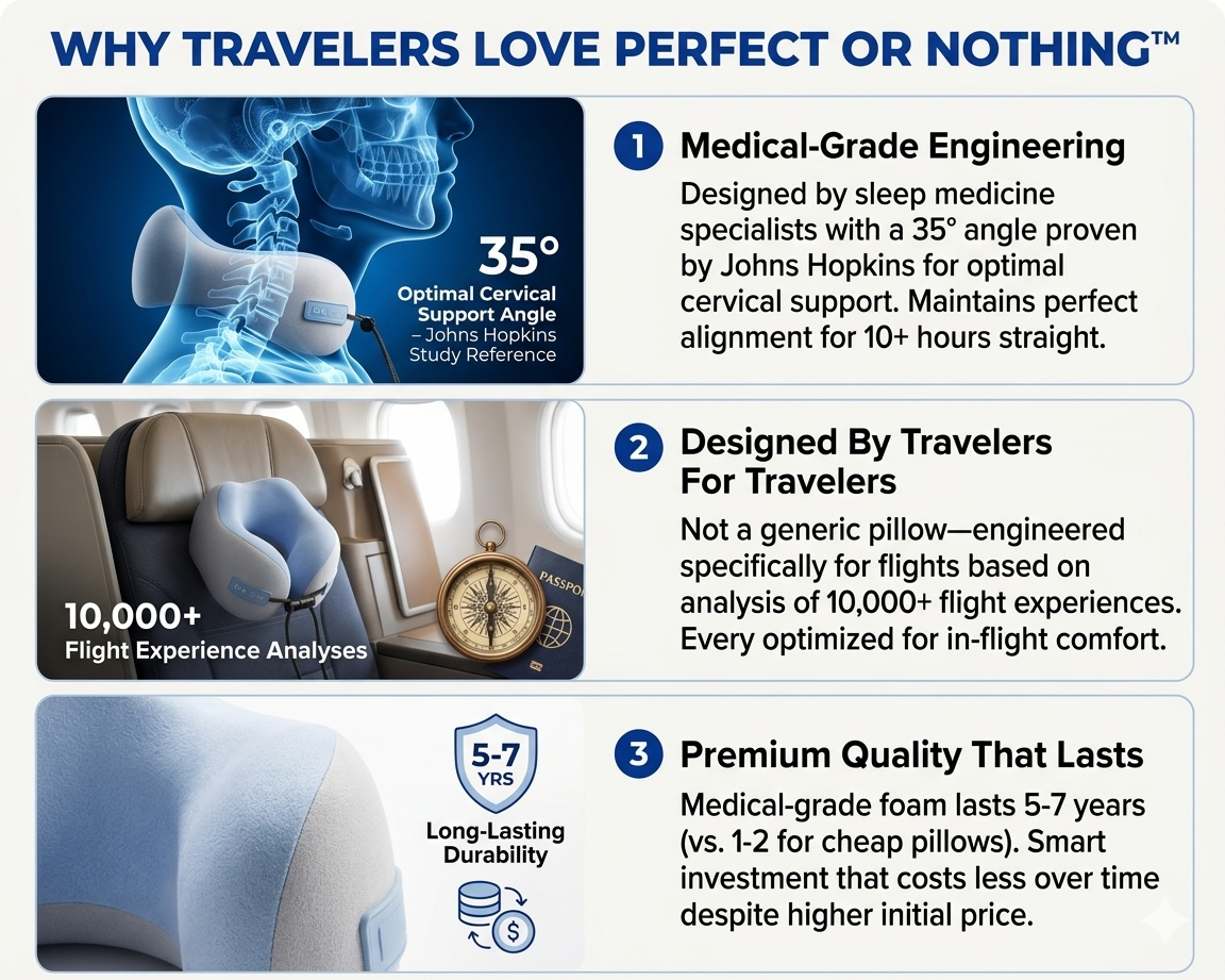 Perfect or Nothing™ Premium Travel Neck Pillow
