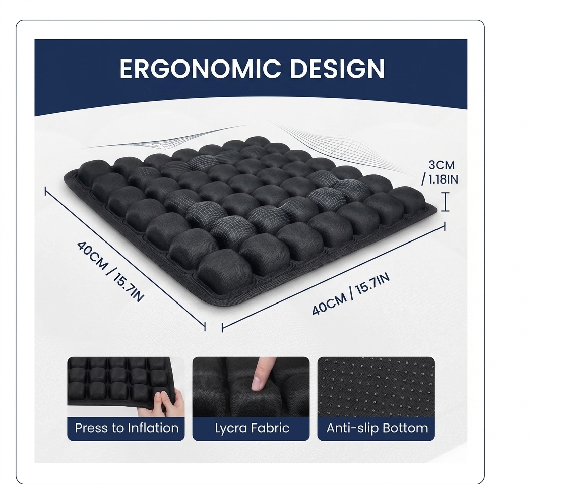 ErgoMax™ 3D Adjustable Chair Cushion