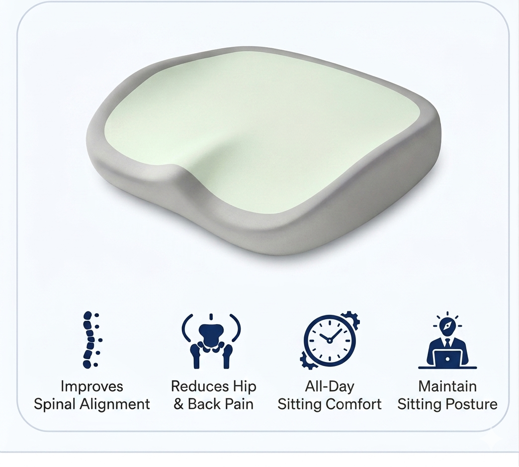 HipFlow™ Pro Memory Foam Office Chair Cushion