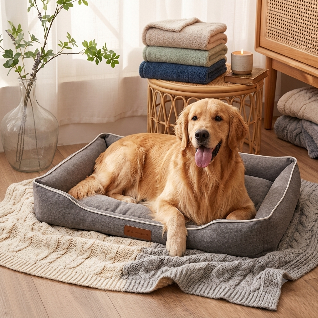 Four Season Square Dog Bed for Large Dog Mattress Bite-resistant Cat Bed Soft Thickened Dog Bed Waterproof Sofa Pet House Aeivalo