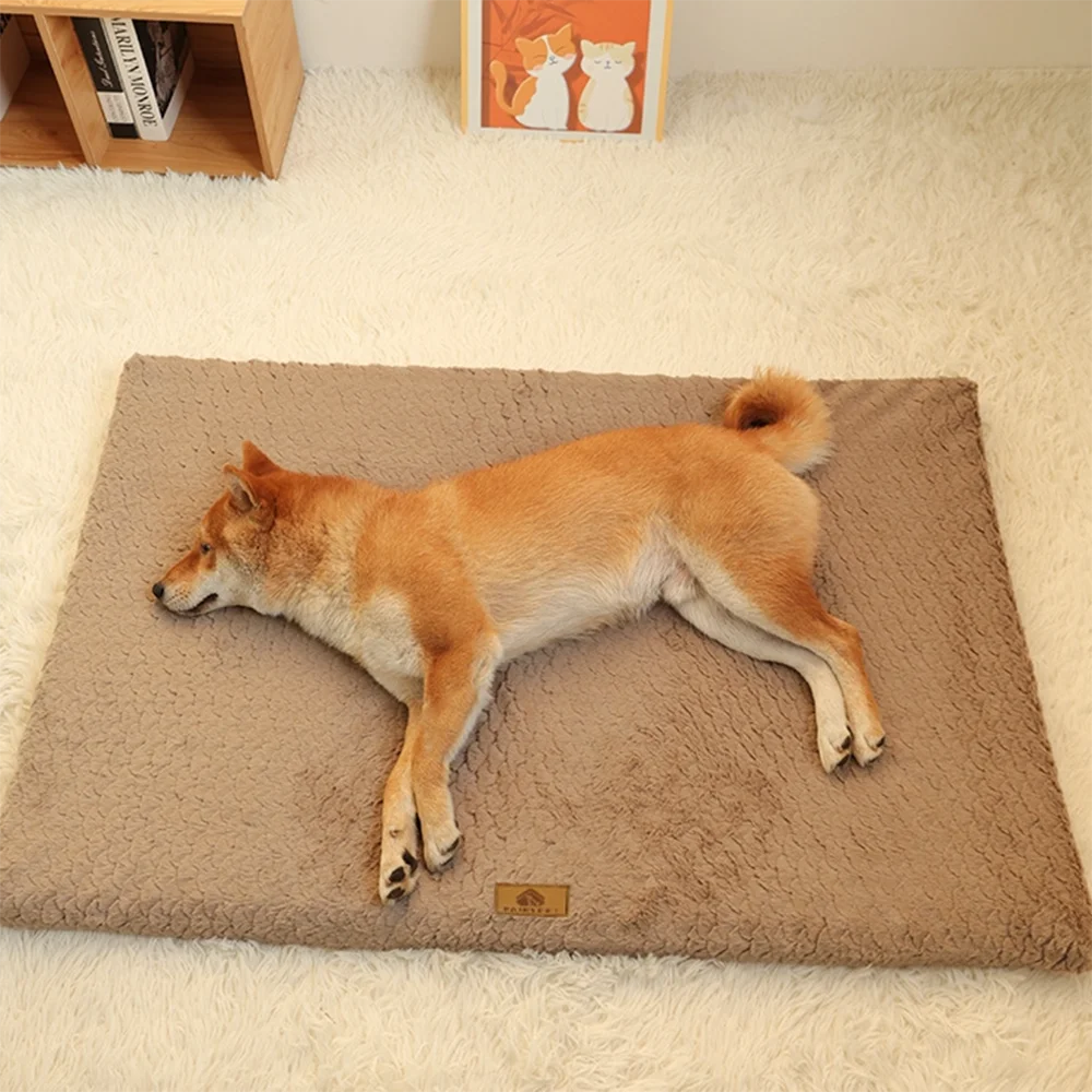3D Foam Pet Bed With Removable Washable Faux Fur Cover Orthopedic Waterproof Dog Bed For Crate Anti-Slip Bottom Dog Bed Aeivalo