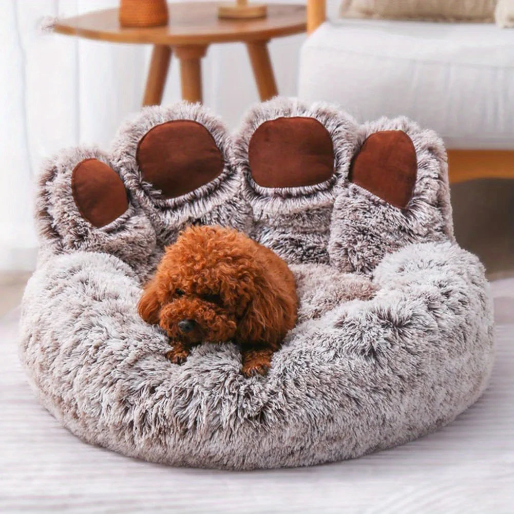 Dog Bed Cat Pet Sofa Cute Bear Paw Shape Comfortable Cozy Pet Sleeping Beds For Small Medium Large Soft Fluffy Cushion Dog Bed Aeivalo