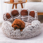 Dog Bed Cat Pet Sofa Cute Bear Paw Shape Comfortable Cozy Pet Sleeping Beds For Small Medium Large Soft Fluffy Cushion Dog Bed Aeivalo