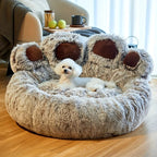 Dog Bed Cat Pet Sofa Cute Bear Paw Shape Comfortable Cozy Pet Sleeping Beds For Small Medium Large Soft Fluffy Cushion Dog Bed Aeivalo