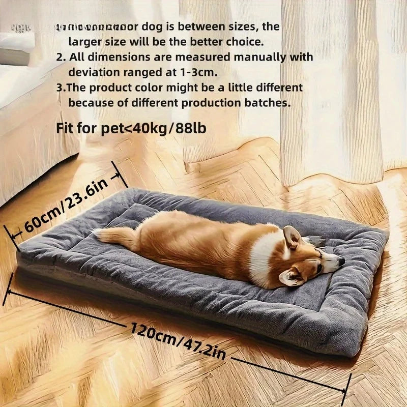 Large Plush Dog Bed Sofa Thickened Super Soft Polyester Pet Mat Dog Crate Mat Bed For Small Medium Large Dog Bed Aeivalo