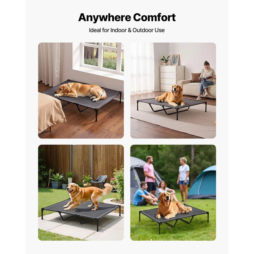 Elevated Dog Bed for Large Dog Portable Raised Dog Cot w/ Metal Frame XL Aeivalo