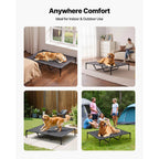 Elevated Dog Bed for Large Dog Portable Raised Dog Cot w/ Metal Frame XL Aeivalo