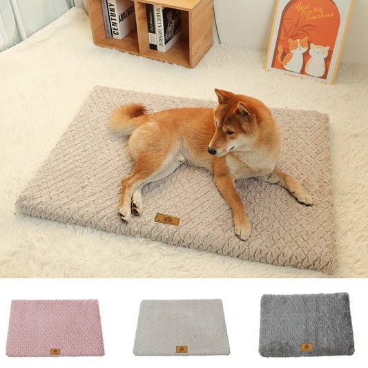 3D Foam Pet Bed With Removable Washable Faux Fur Cover Orthopedic Waterproof Dog Bed For Crate Anti-Slip Bottom Dog Bed Aeivalo