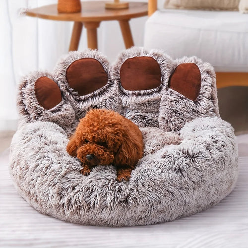 Dog Bed Cat Pet Sofa Cute Bear Paw Shape Comfortable Cozy Pet Sleeping Beds For Small Medium Large Soft Fluffy Cushion Dog Bed Aeivalo