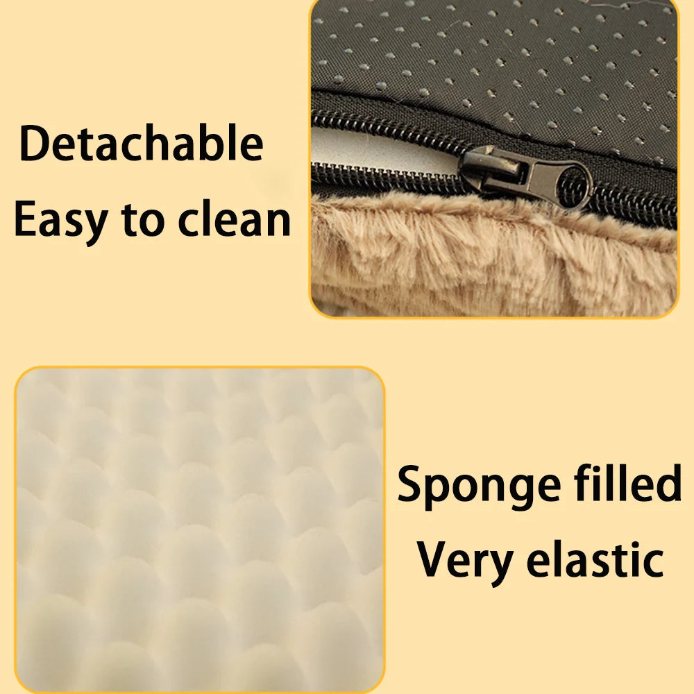 3D Foam Pet Bed With Removable Washable Faux Fur Cover Orthopedic Waterproof Dog Bed For Crate Anti-Slip Bottom Dog Bed Aeivalo