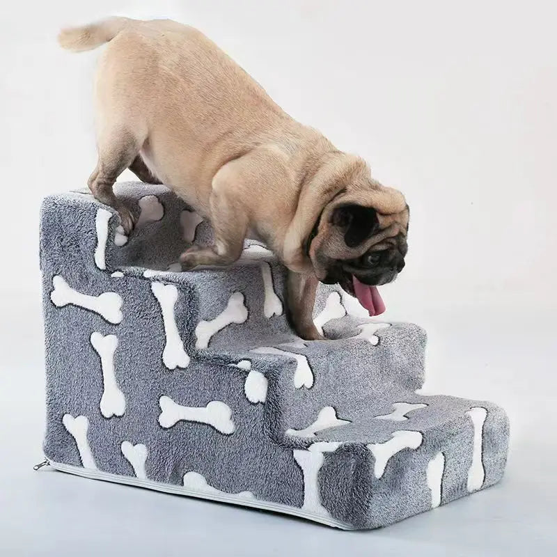 Ladder Dogs Pets Bone Shape Puppy Stairs Beside The Sofa Bed Ramp for Dogs Protecting Pet Joint Safety Stairs for Elderly Dogs Aeivalo