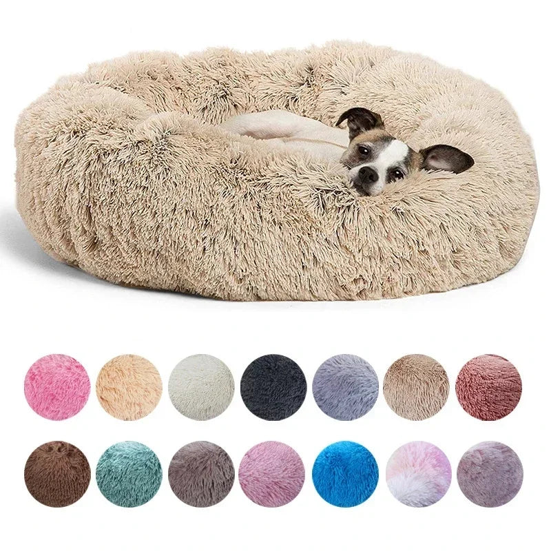 40-90cm 6 Sizes Round Pet Bed for Large Dog Bed Super Soft Cat Bed Plush Dog House for Medium Dog House Winter Warm Sleeping Aeivalo