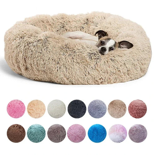 40-90cm 6 Sizes Round Pet Bed for Large Dog Bed Super Soft Cat Bed Plush Dog House for Medium Dog House Winter Warm Sleeping Aeivalo