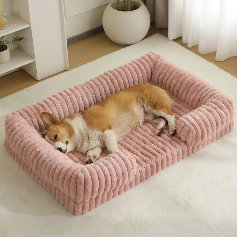 S M L XL XXL Calming Dog Bed Orthopedic Memory Foam Sofa Couch Waterproof Removable Cover Plush Mat for Small Medium Large Dogs Aeivalo