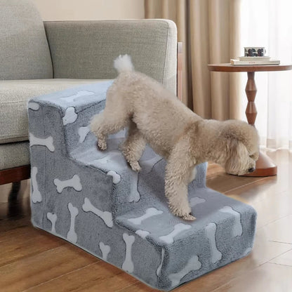 Ladder Dogs Pets Bone Shape Puppy Stairs Beside The Sofa Bed Ramp for Dogs Protecting Pet Joint Safety Stairs for Elderly Dogs Aeivalo