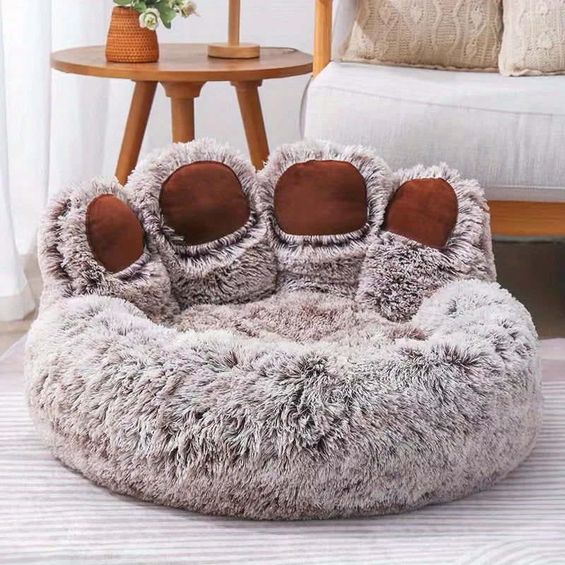 Dog Bed Cat Pet Sofa Cute Bear Paw Shape Comfortable Cozy Pet Sleeping Beds For Small Medium Large Soft Fluffy Cushion Dog Bed Aeivalo