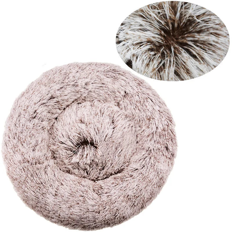 40-90cm 6 Sizes Round Pet Bed for Large Dog Bed Super Soft Cat Bed Plush Dog House for Medium Dog House Winter Warm Sleeping Aeivalo