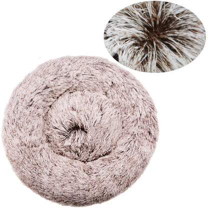 40-90cm 6 Sizes Round Pet Bed for Large Dog Bed Super Soft Cat Bed Plush Dog House for Medium Dog House Winter Warm Sleeping Aeivalo
