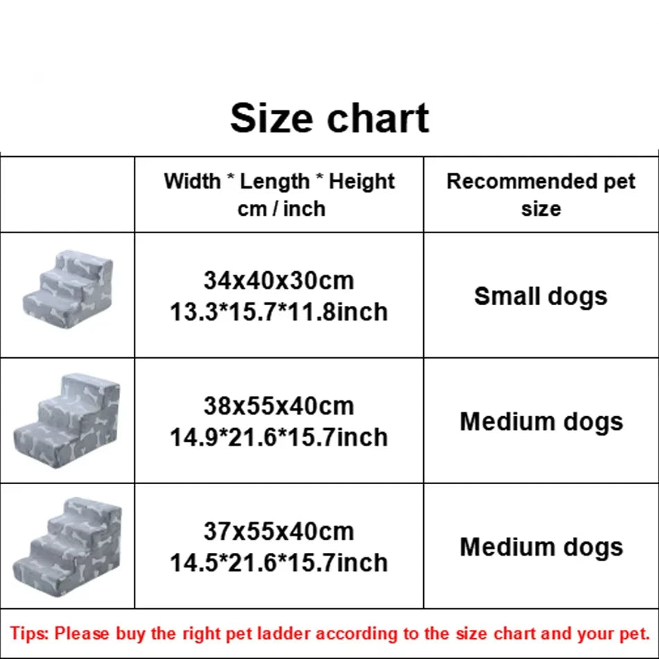 Ladder Dogs Pets Bone Shape Puppy Stairs Beside The Sofa Bed Ramp for Dogs Protecting Pet Joint Safety Stairs for Elderly Dogs Aeivalo