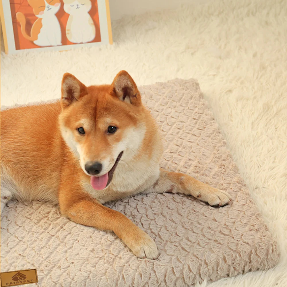 3D Foam Pet Bed With Removable Washable Faux Fur Cover Orthopedic Waterproof Dog Bed For Crate Anti-Slip Bottom Dog Bed Aeivalo