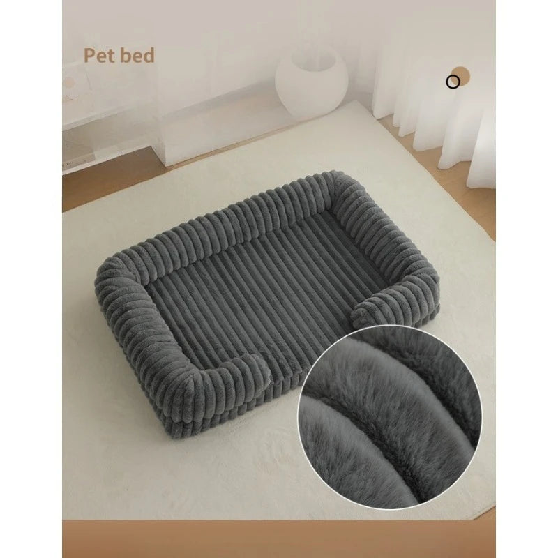 S M L XL XXL Calming Dog Bed Orthopedic Memory Foam Sofa Couch Waterproof Removable Cover Plush Mat for Small Medium Large Dogs Aeivalo