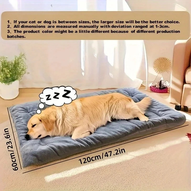 Large Plush Dog Bed Sofa Thickened Super Soft Polyester Pet Mat Dog Crate Mat Bed For Small Medium Large Dog Bed Aeivalo