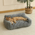 KEMORELA 1PC Striped Cat Sofa Bed Soft Polyester Pet Bed Breathable for All Seasons Suitable for Small to Medium Catsor Sleeping Aeivalo