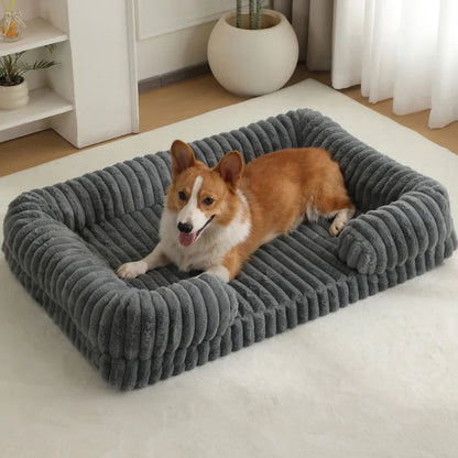 S M L XL XXL Calming Dog Bed Orthopedic Memory Foam Sofa Couch Waterproof Removable Cover Plush Mat for Small Medium Large Dogs Aeivalo