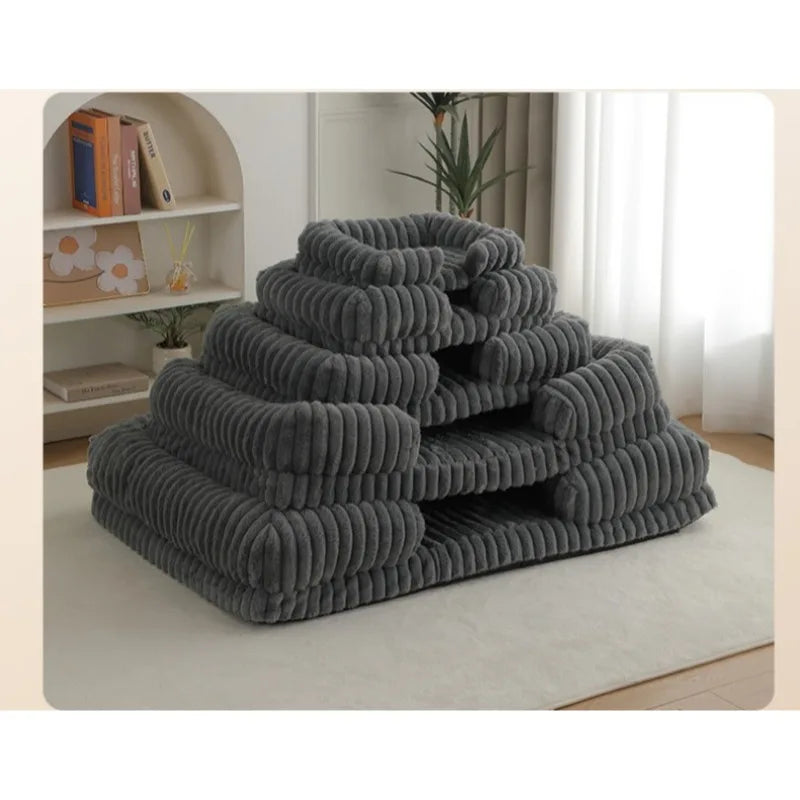 S M L XL XXL Calming Dog Bed Orthopedic Memory Foam Sofa Couch Waterproof Removable Cover Plush Mat for Small Medium Large Dogs Aeivalo