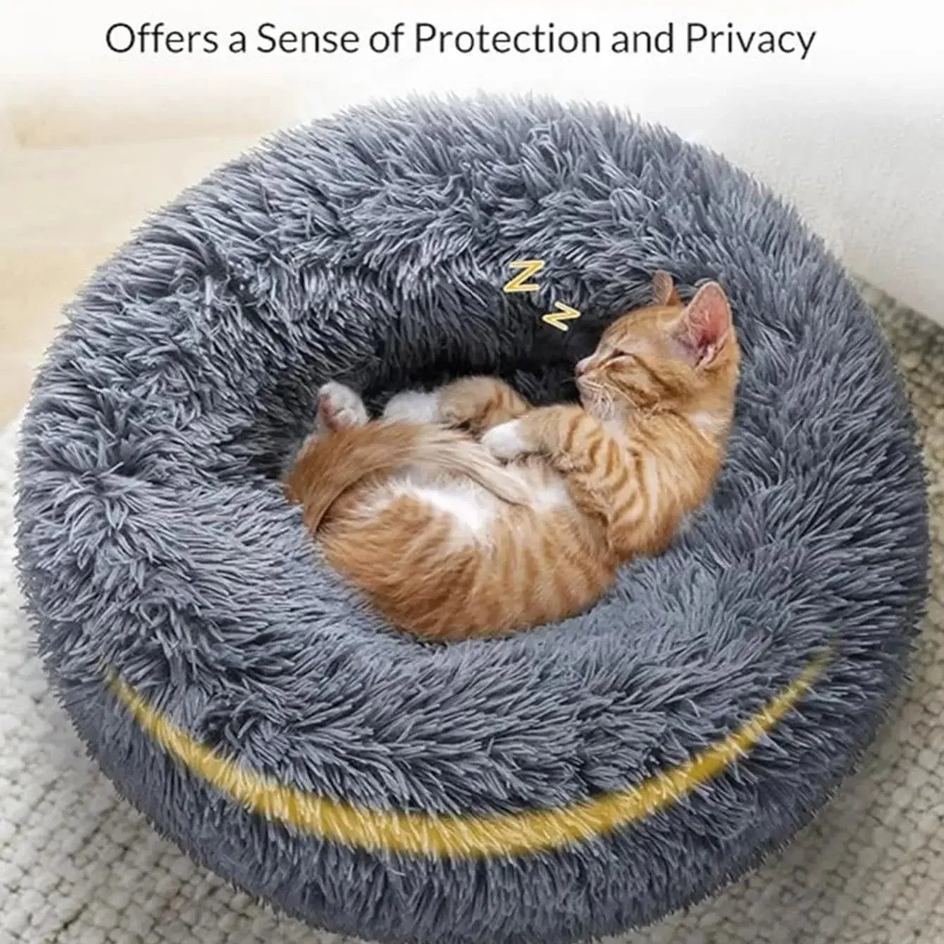 40-90cm 6 Sizes Round Pet Bed for Large Dog Bed Super Soft Cat Bed Plush Dog House for Medium Dog House Winter Warm Sleeping Aeivalo
